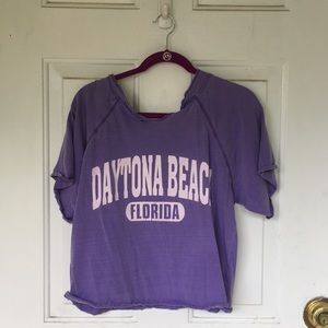 Daytona Beach S/M crop top/off the shoulder Tee